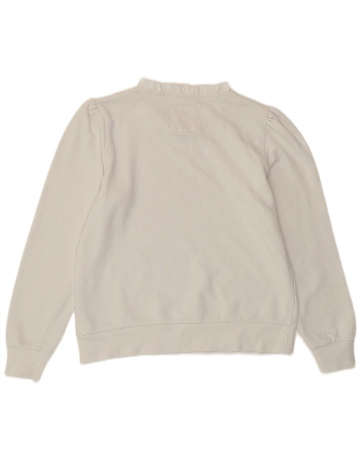 CREW CLOTHING Hanorac pentru femei Pulover UK 12 Bumbac alb mediu