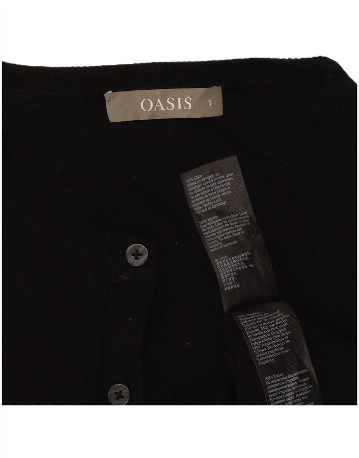 Pulover cardigan pentru femei Oasis UK 8 mic bumbac negru
