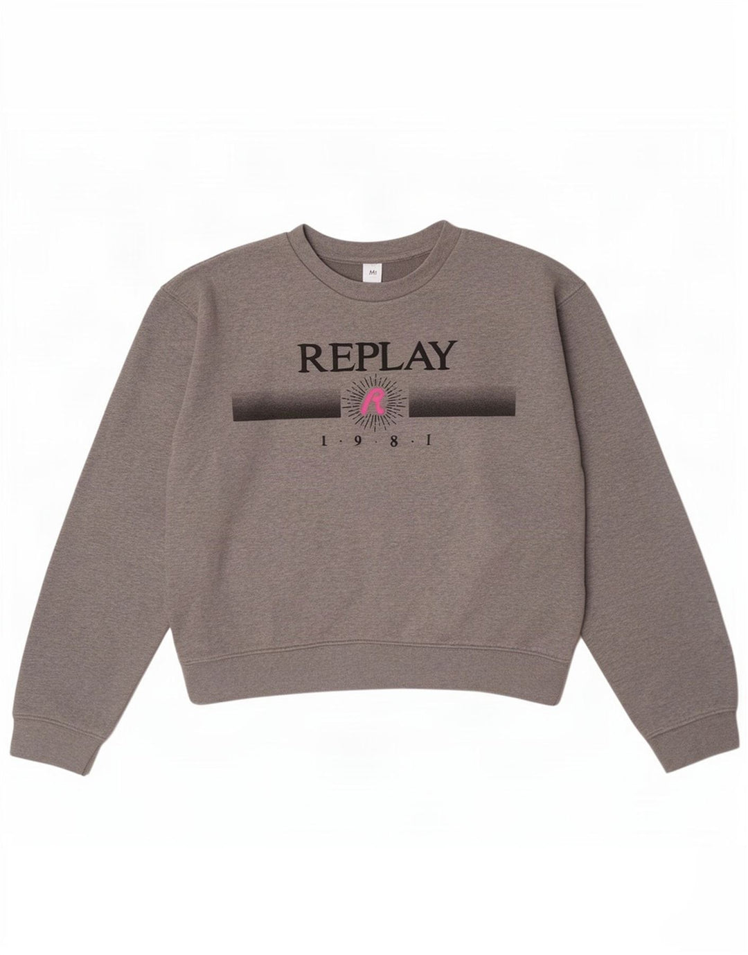 Pulover pentru damă Replay Crop Graphic Pulover UK 14 Medium Gri Pete