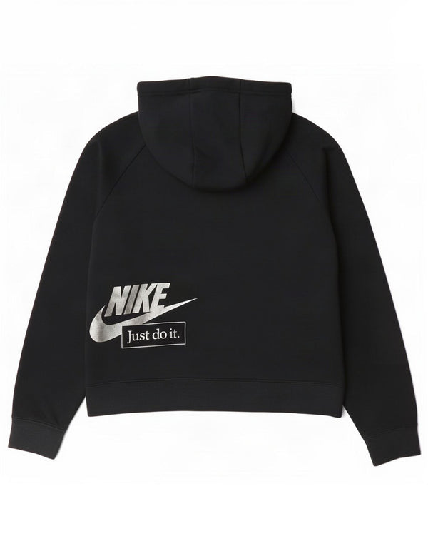 Pulover Nike Oversized Crop Graphic Zip Hoodie pentru femei UK 6 XS Bumbac gri