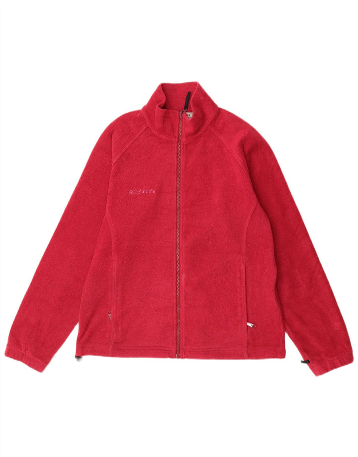 Jachetă Columbia pentru femei Liner Fleece UK 14 Poliester roșu mediu