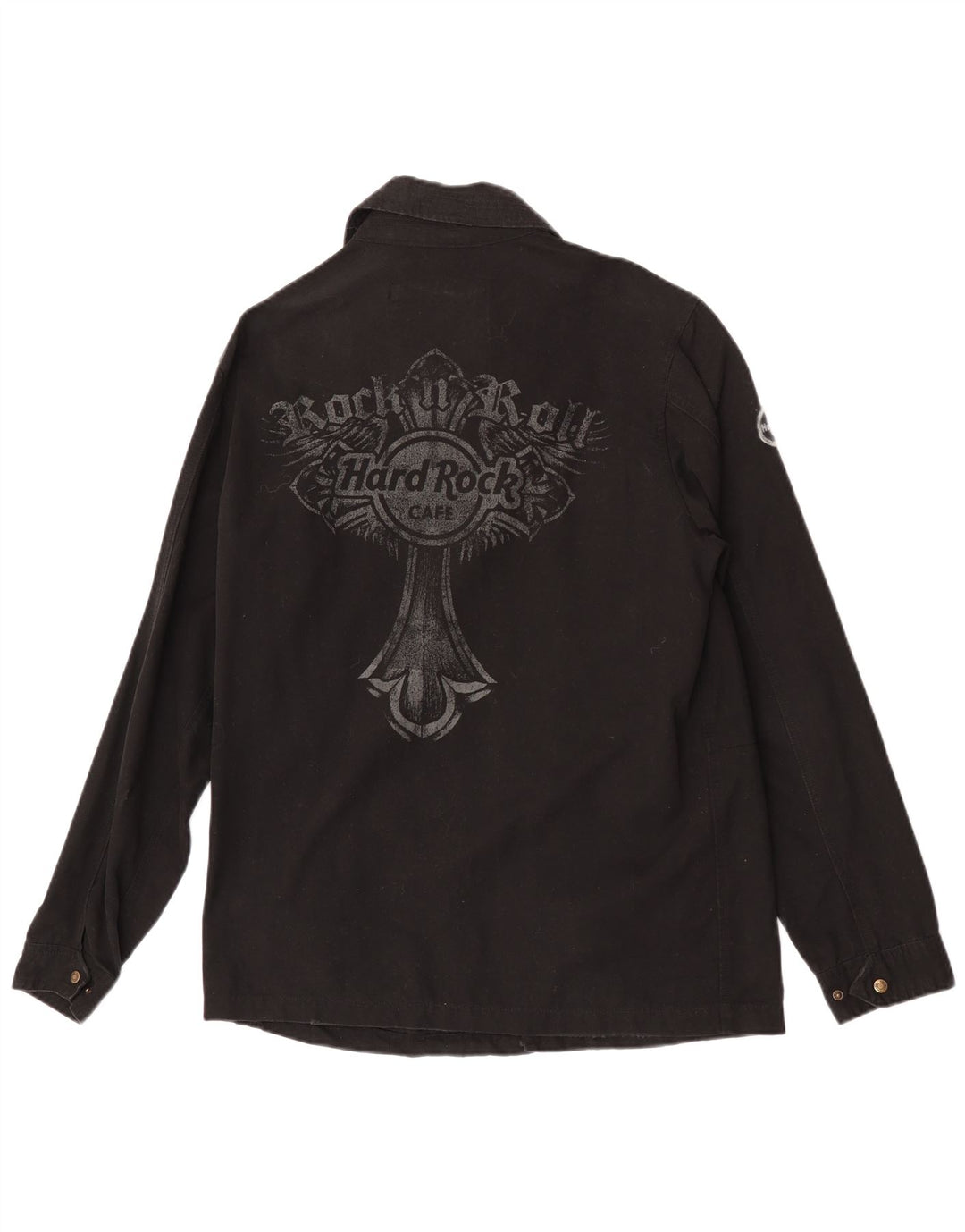 Jachetă militară cu grafică pentru bărbați Hard Rock Cafe UK 38, bumbac mediu negru