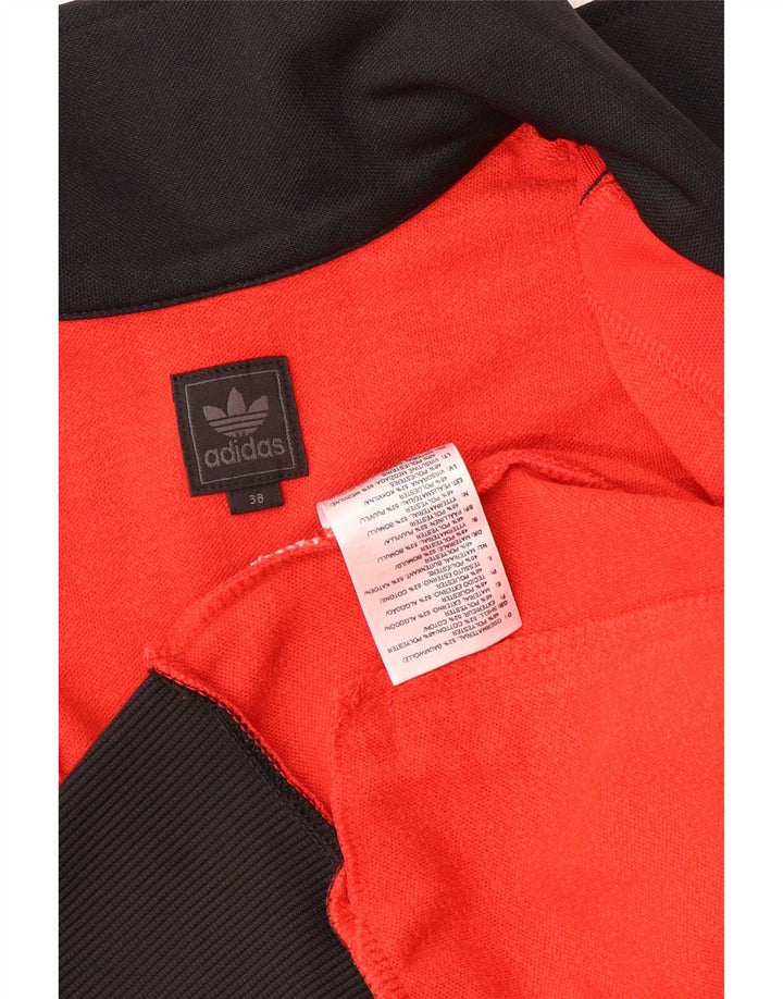 Jachetă de top pentru trening Adidas pentru femei EU 38, bumbac color bloc roșu mediu