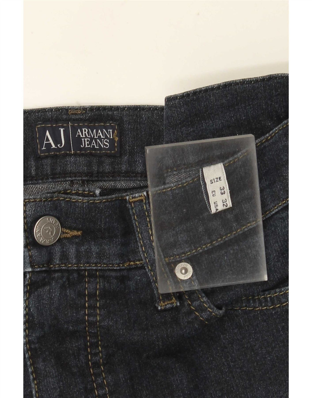 Blugi drepti pentru femei Armani Jeans W33 L34 Bleumarin