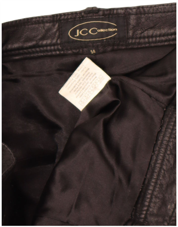 Pantaloni din piele pentru bărbați JCC W38 L30 din piele neagră