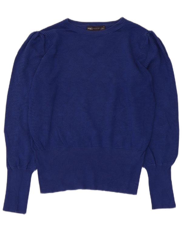 Pulover pentru femei Marks & Spencer cu decolteu cu barca UK 12 Medium Bleumarin