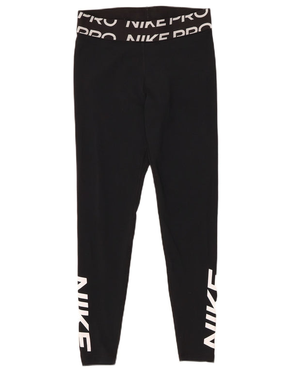 Leggings NIKE Dri Fit Graphic pentru femei UK 12 Poliester mediu negru