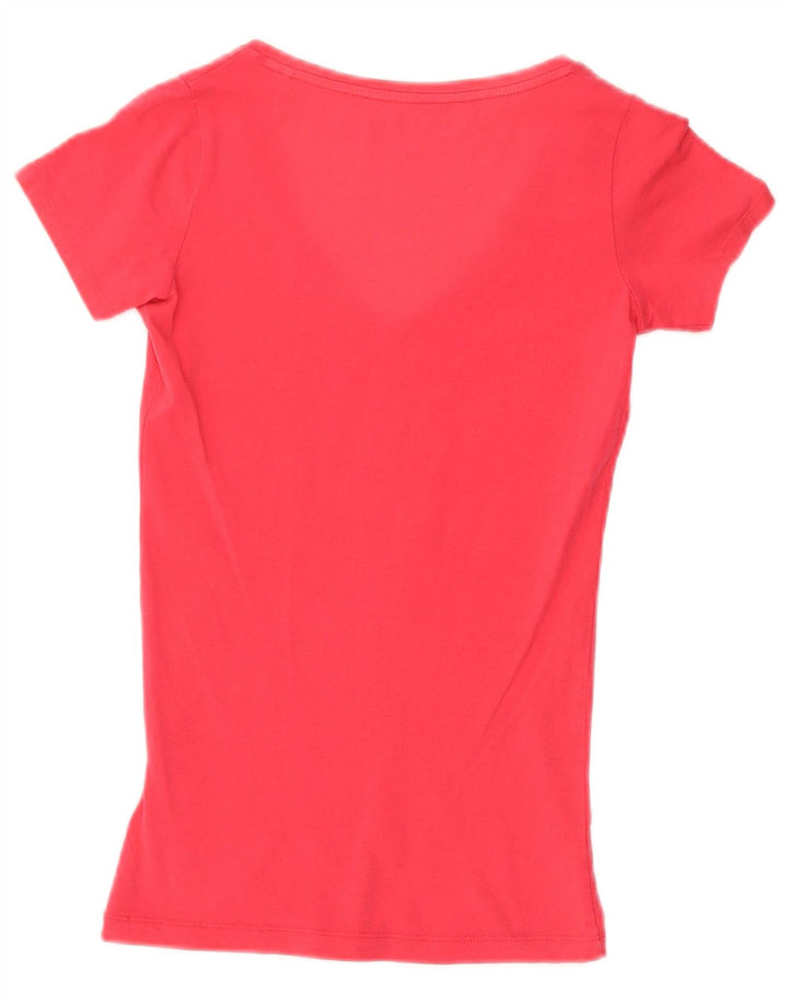 GUESS Tricou cu grafic pentru femei Top UK 4 XS Pink Bumbac
