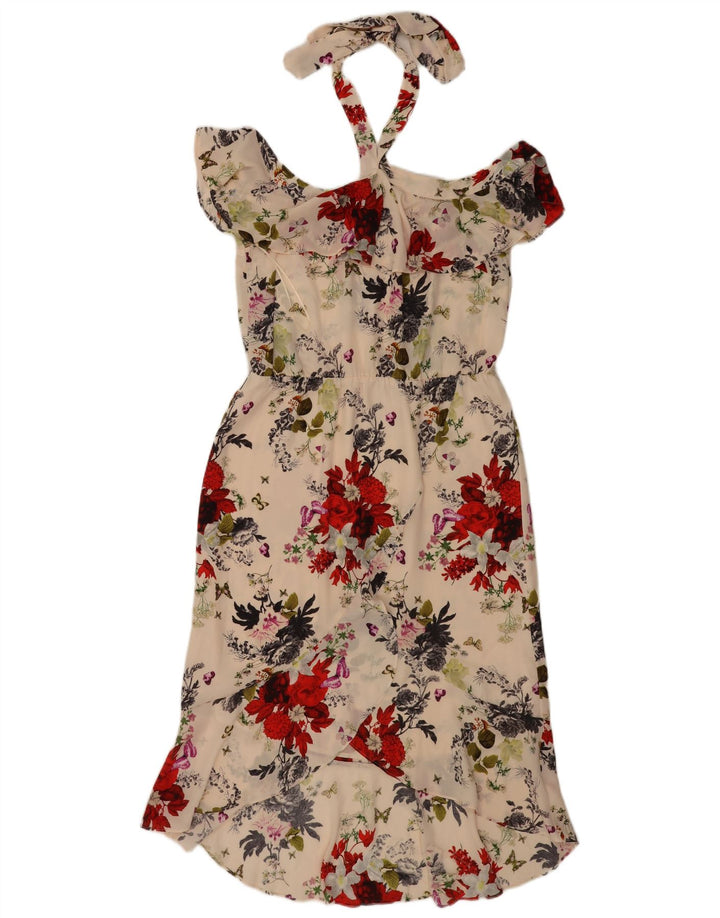 Rochie Oasis pentru femei, cu Halter, UK 12, Poliester Floral Alb Mediu