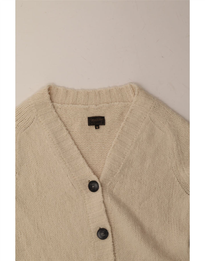 VINTAGE Womens Cardigan Sweater UK 14 Medium White Acrylic Vintage Vintage and Second-Hand Vintage from Messina Hembry 