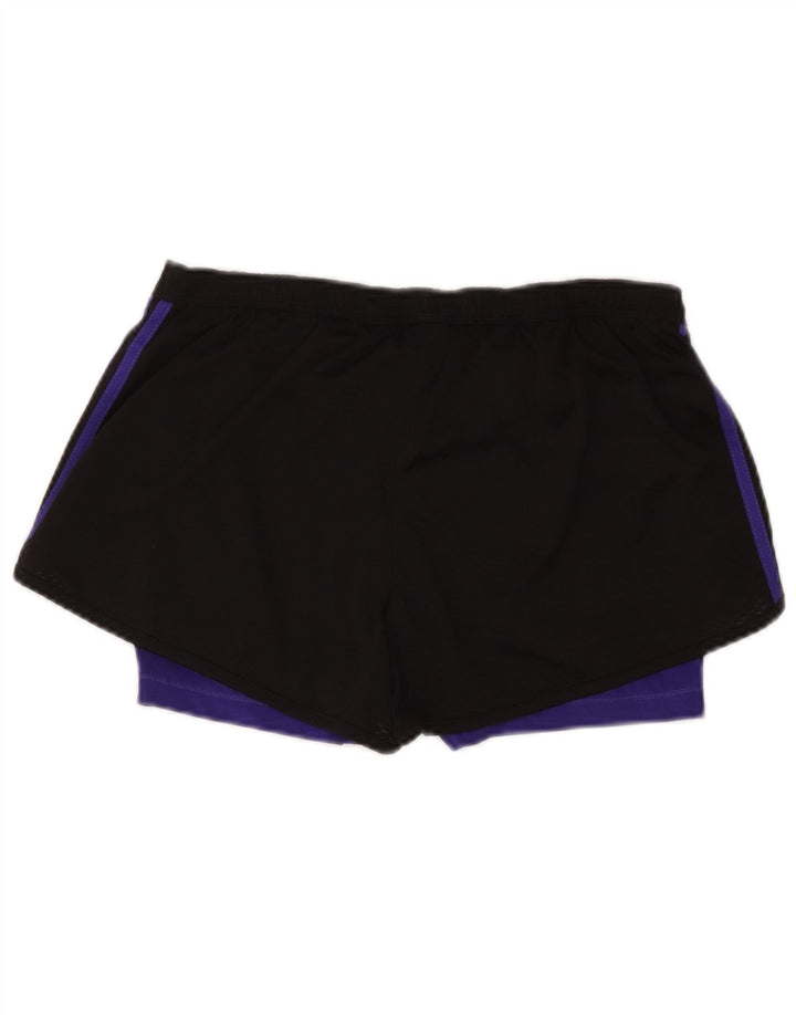 Pantaloni scurți sport Adidas pentru femei UK 12/14 Medium Black Colorblock Poliester