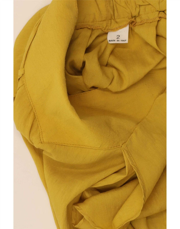 Fusta mini cu fusta vintage pentru femei W26 Small Yellow Viscose