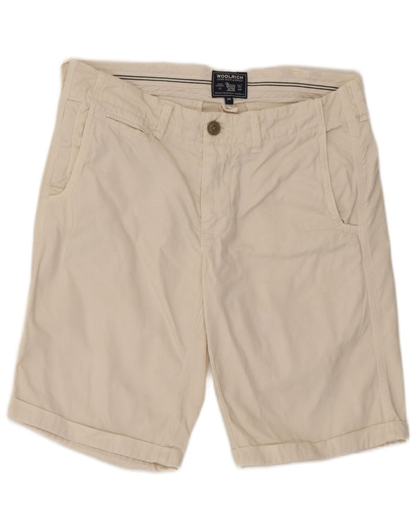Pantaloni scurți chino pentru bărbați Woolrich W29 Small din bumbac alb