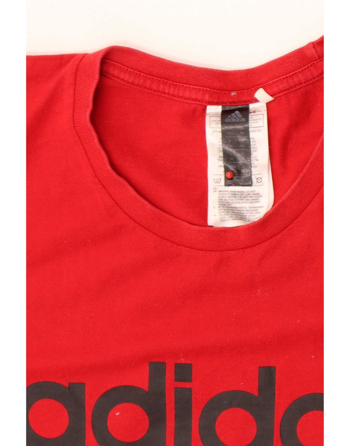 Tricou grafic pentru bărbați Adidas Top, bumbac roșu mediu