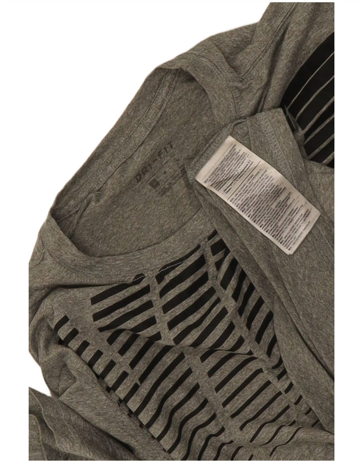 Tricou grafic Nike Dri Fit pentru bărbați Top Medium Gri din poliester cu pete