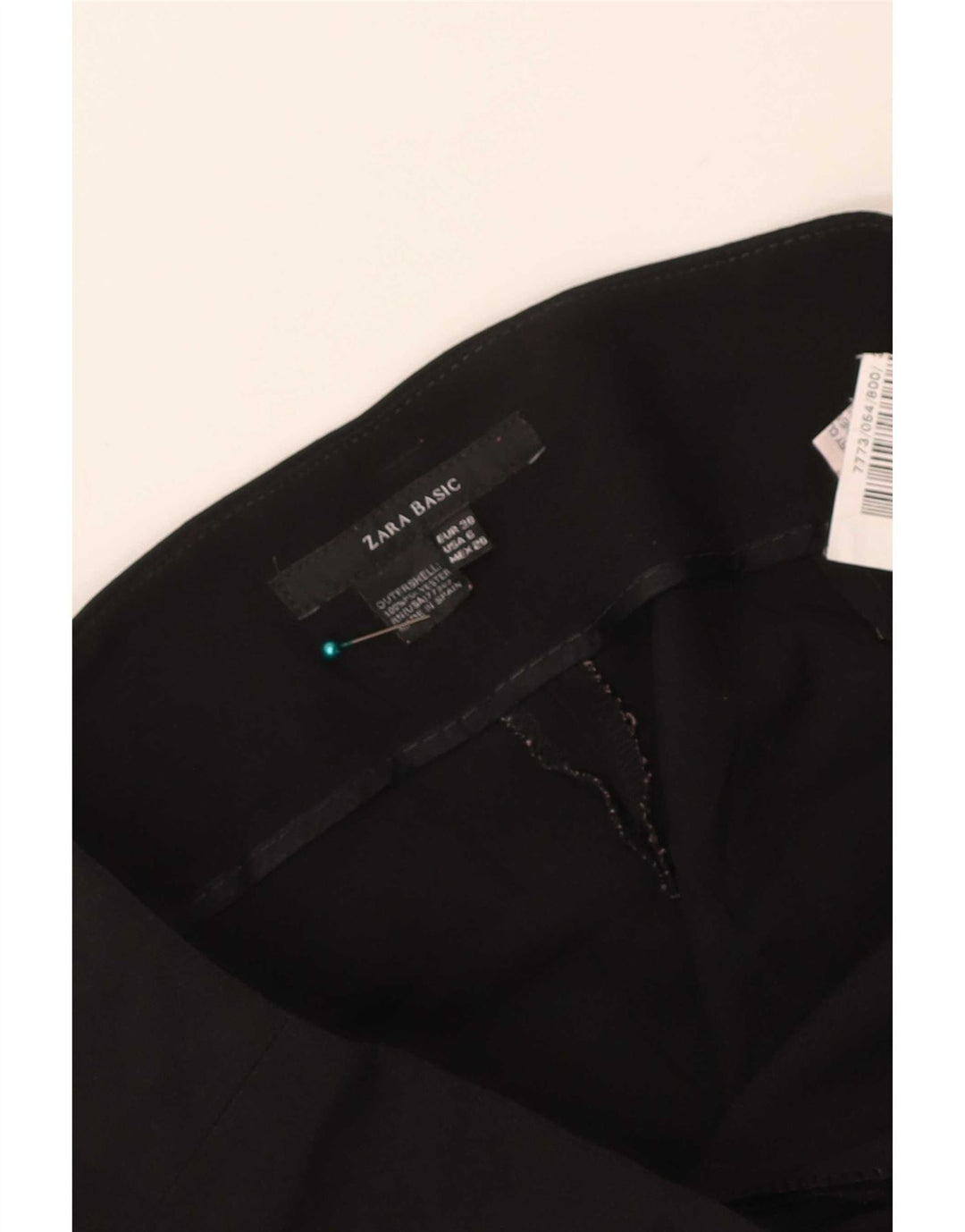 Pantaloni de damă Zara Casual Flare EU 38 Mici L28 L29 Poliester negru