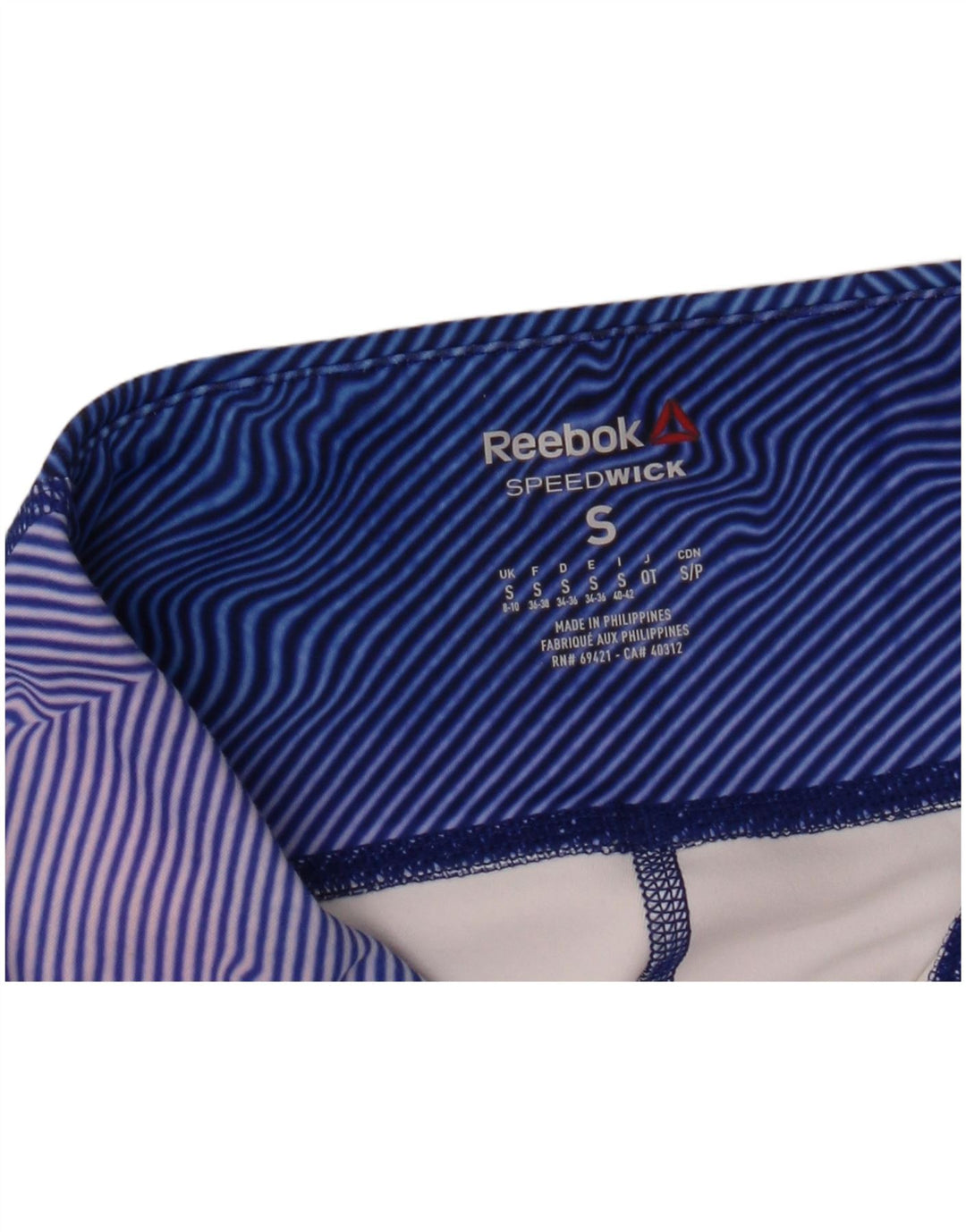 Leggings Capri pentru femei Reebok UK 8/10 Small Blue Striped