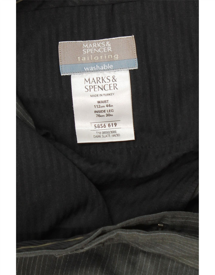 Marks & Spencer Pantaloni drepți pentru bărbați L44 L30 Poliester gri