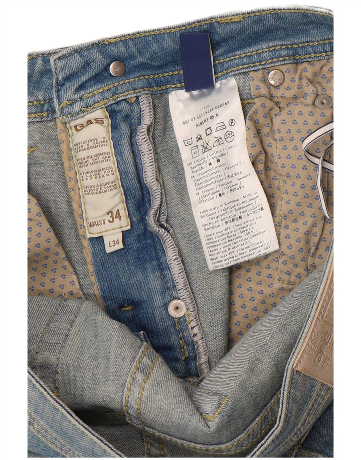 Blugi subțiri pentru bărbați Gas W34 L34 Bumbac albastru