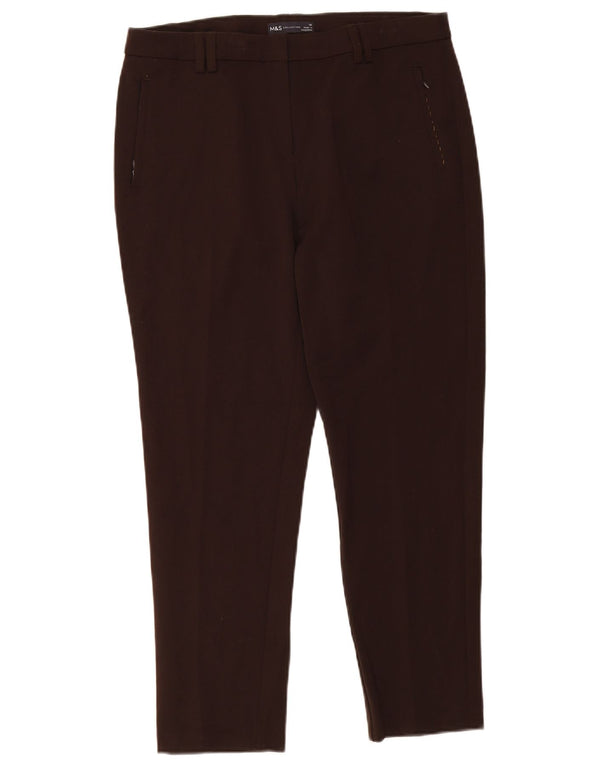 Marks & Spencer Pantaloni skinny cropped pentru femei UK 14 Large W34 L26 Maro