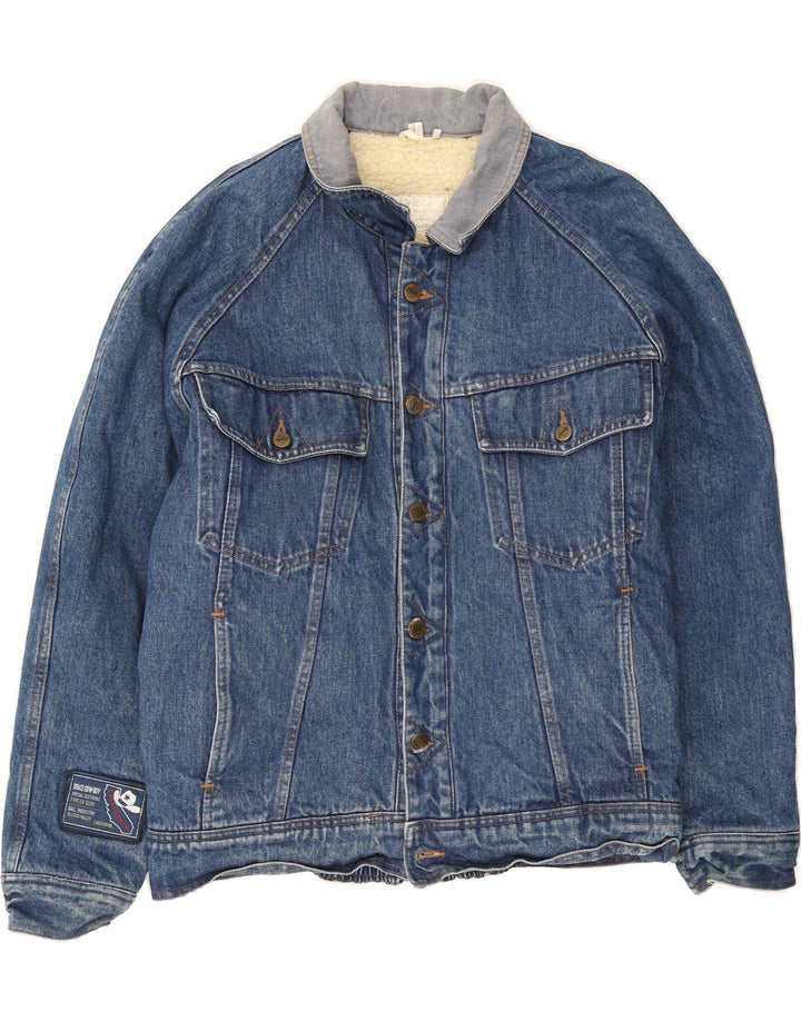 VINTAGE Mens Sherpa Denim Jacket IT 50 Large Blue Vintage Vintage and Second-Hand Vintage from Messina Hembry 