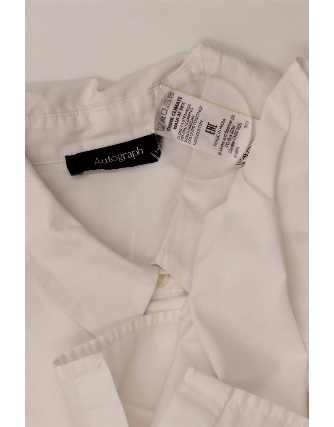 Bluză cămașă cu autograf pentru femei Marks & Spencer UK 12 Bumbac alb mediu