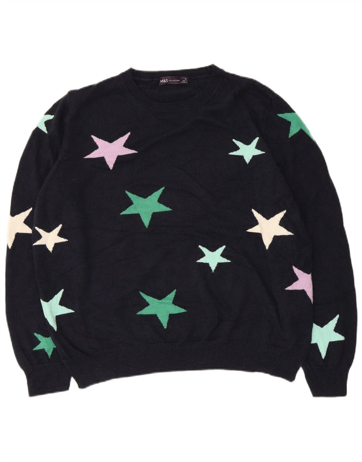 MARKS & SPENCER Pulover pentru damă cu gât de barcă UK 18 XL Bleumarin