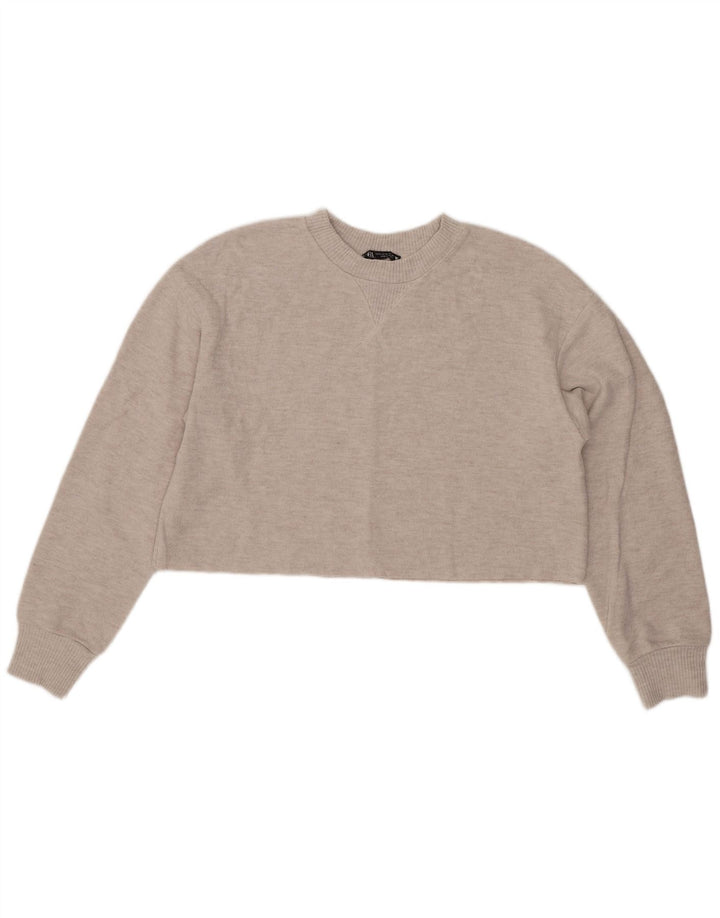 Bluză Crop Top Femei Zara UK 14 Medium Gri Poliester