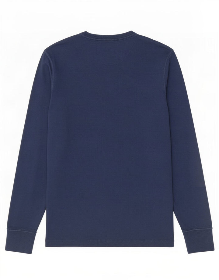 Top pentru bărbați Superdry cu mânecă lungă, mediu, bleumarin, bumbac