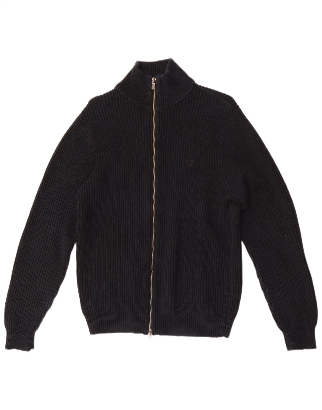 Pulover cardigan pentru bărbați Fred Perry, bumbac mediu negru