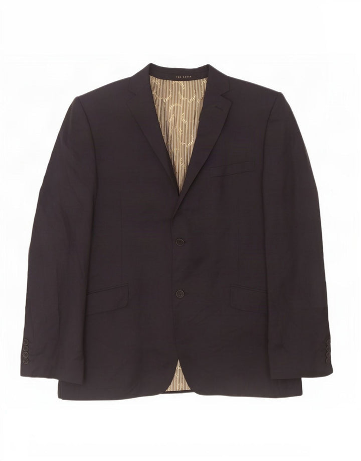 Jachetă Ted Baker pentru bărbați, cu 2 nasturi, UK 44 2XL Lână bleumarin