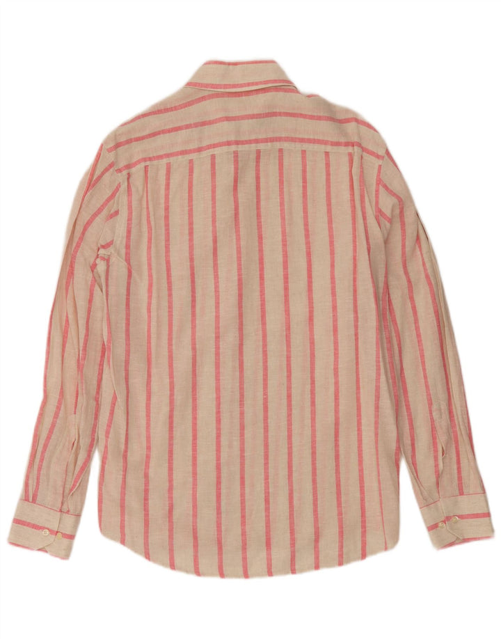 Cămașă Vintage pentru bărbați Medium Off White Pinstripe