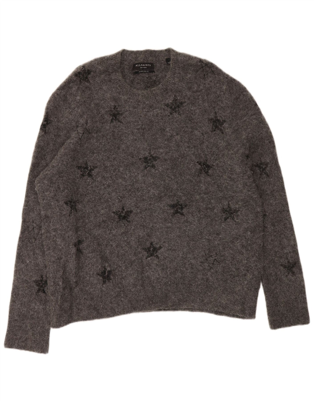 ALL SAINTS Pulover pentru femei cu decolteu triplu UK 20 2XL Gri Geometric