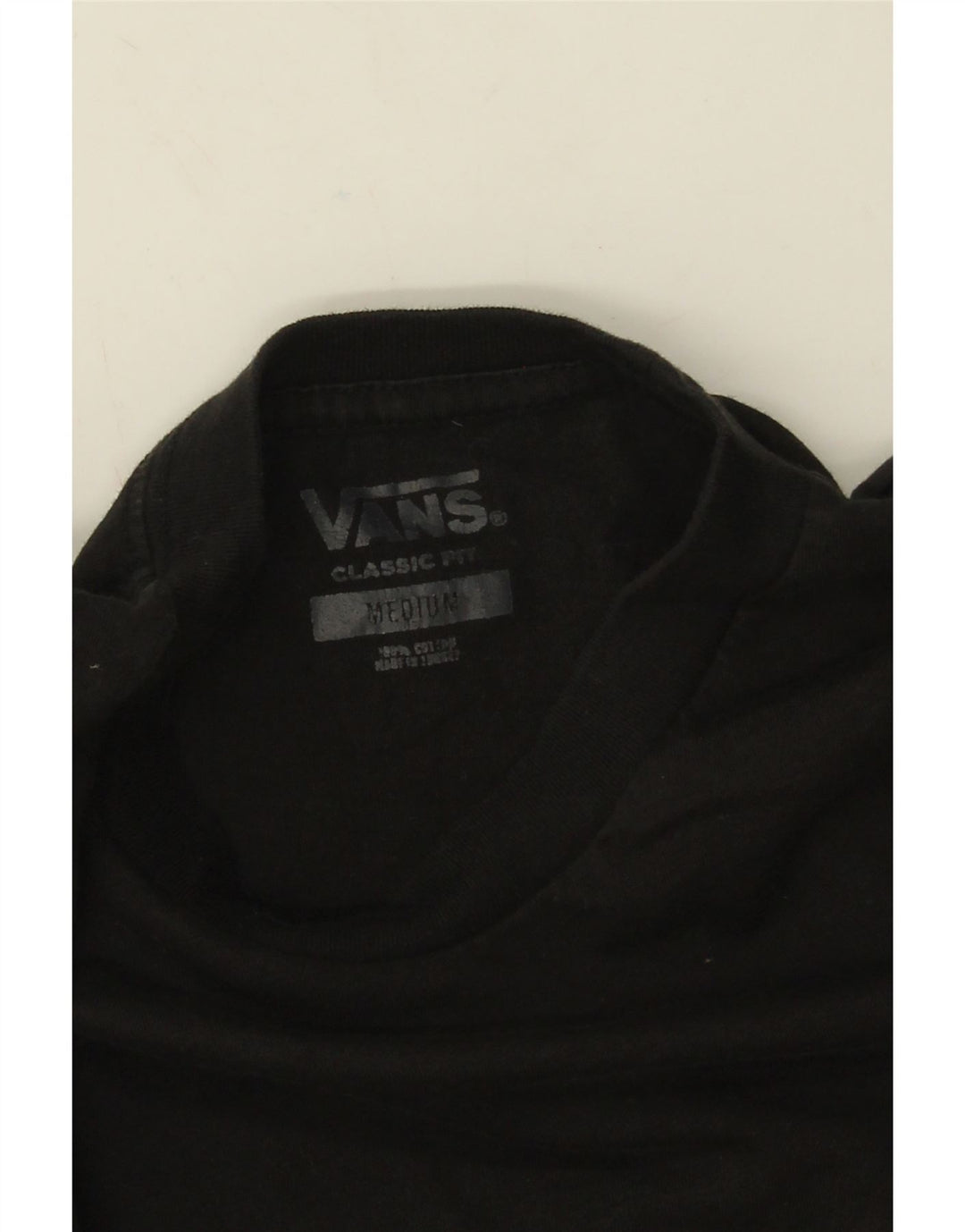 Vans pentru bărbați Classic Fit Graphic Top cu mânecă lungă, bumbac mediu negru