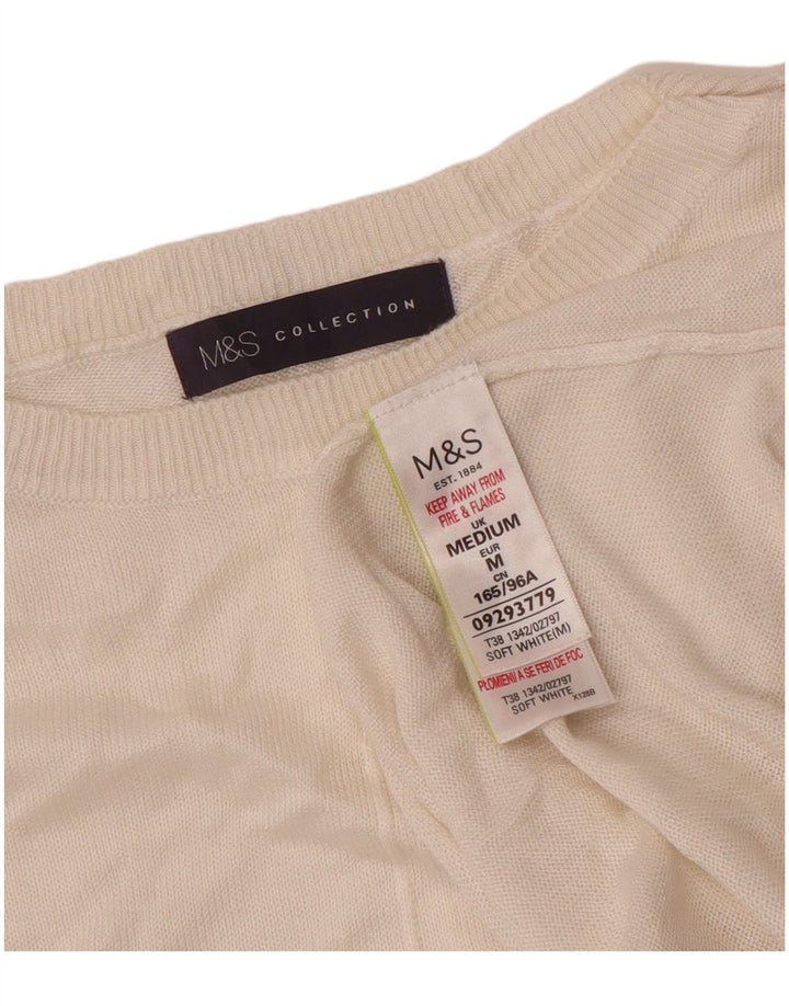 Pulover pentru femei Marks & Spencer cu gâtul cu barca UK 14 Medium Off White