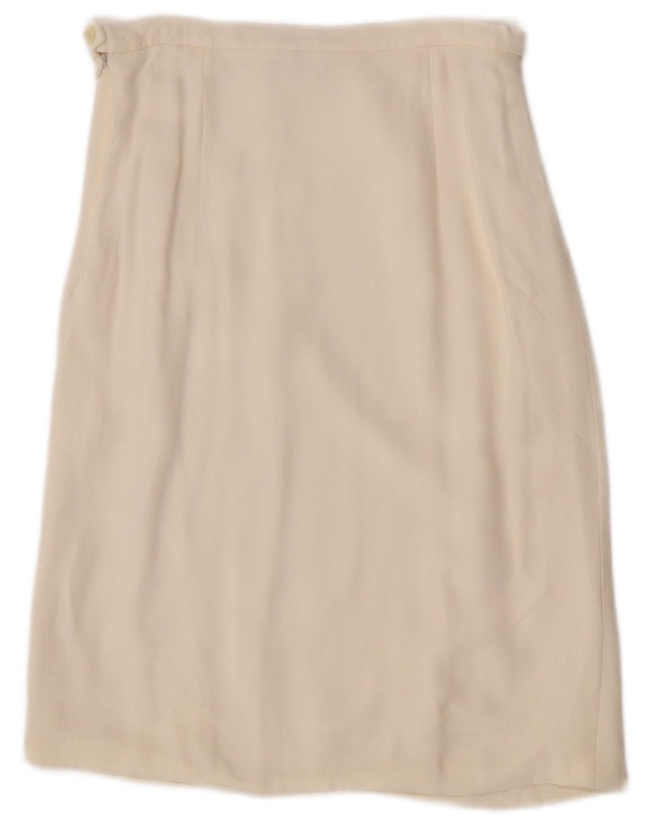 Max Mara Fusta Midi Femei W28 Medium Off White