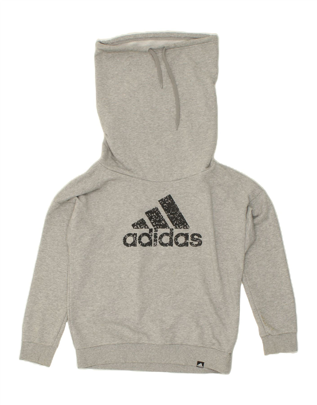 ADIDAS Womens Graphic Sweatshirt Jumper UK 14 Medium Grey Cotton Vintage Adidas and Second-Hand Adidas from Messina Hembry 
