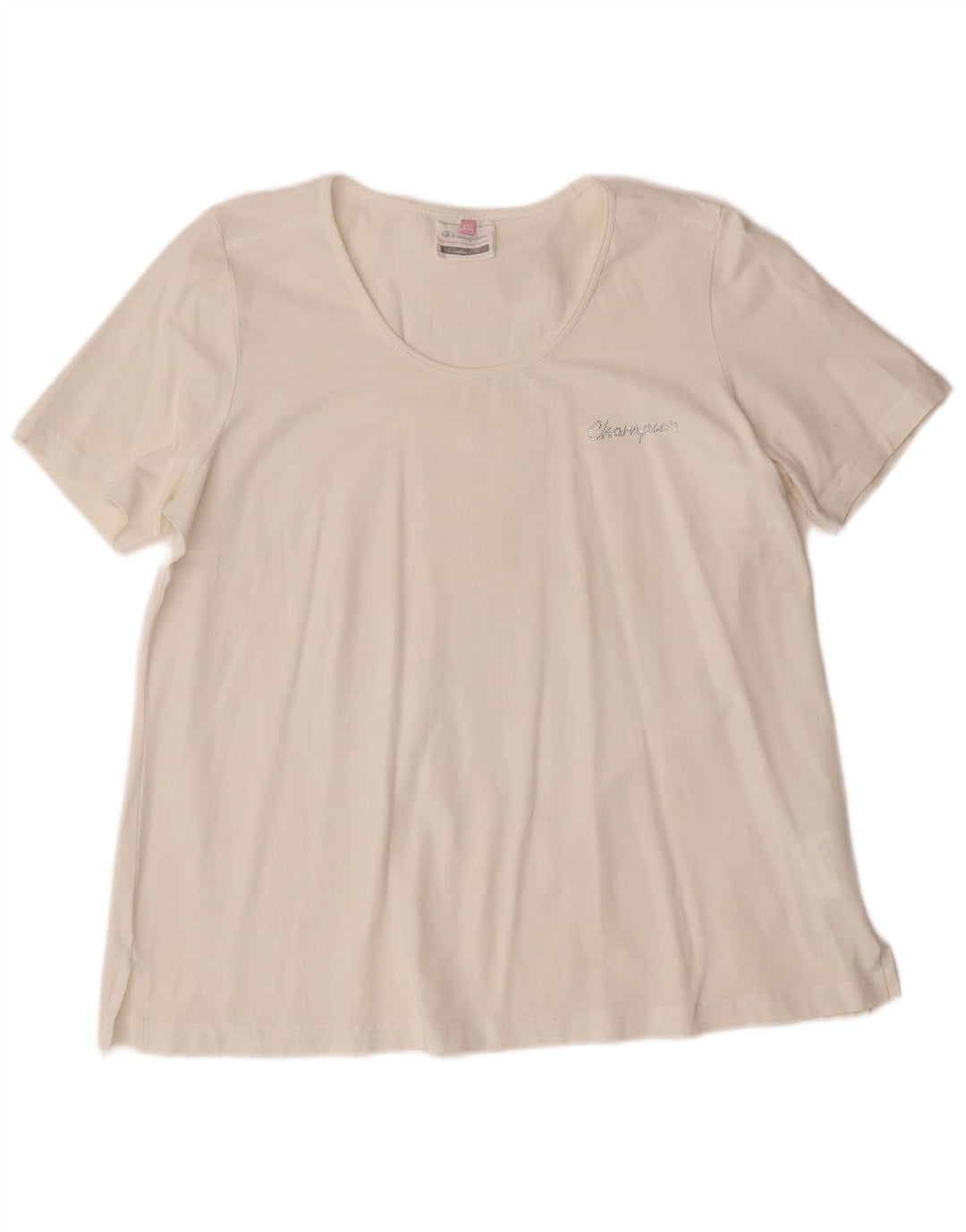 Tricou pentru femei CHAMPION Comfort Fit Top UK 20 2XL Bumbac alb