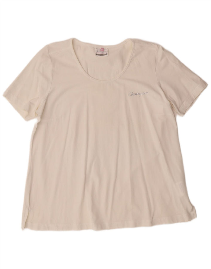 Tricou pentru femei CHAMPION Comfort Fit Top UK 20 2XL Bumbac alb