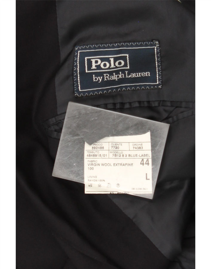 POLO RALPH LAUREN Sacou blazer pentru bărbați cu 2 nasturi UK 44 2XL Lână bleumarin