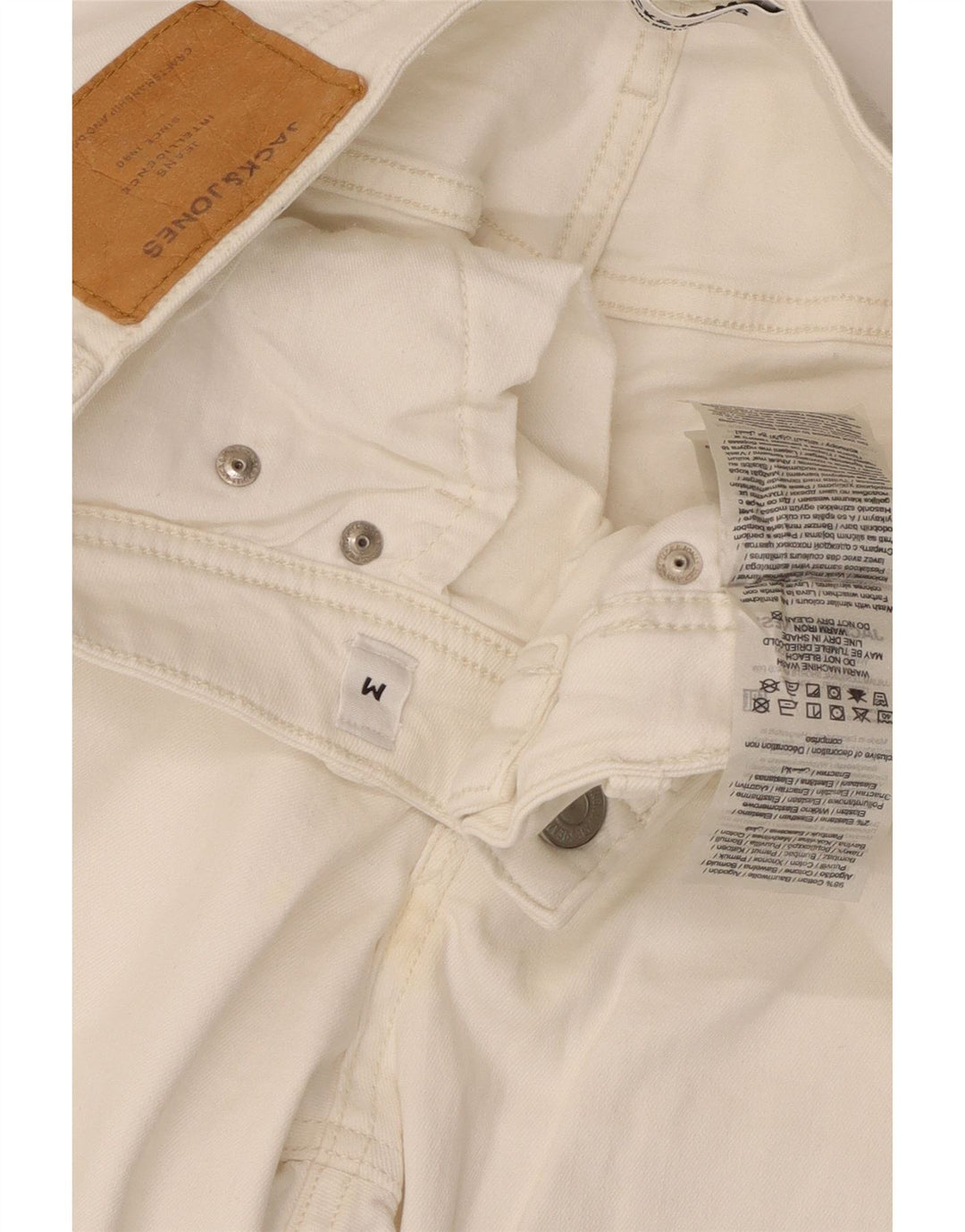 JACK & JONES Pantaloni scurți din denim, de culoare obișnuită, pentru bărbați, W32, bumbac alb