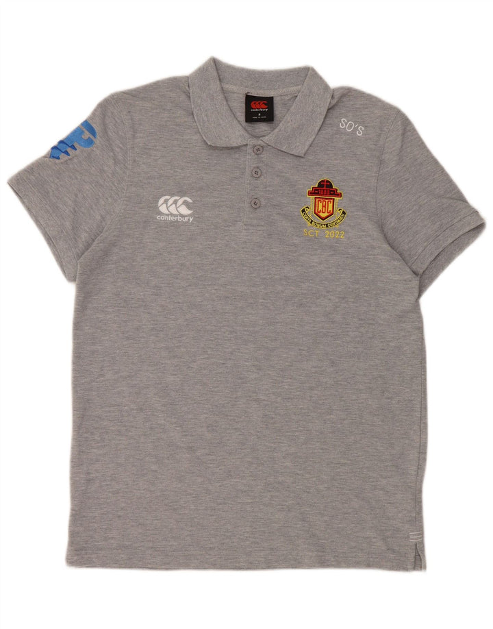 Cămașă polo cu grafică Canterbury pentru bărbați, bumbac gri mic