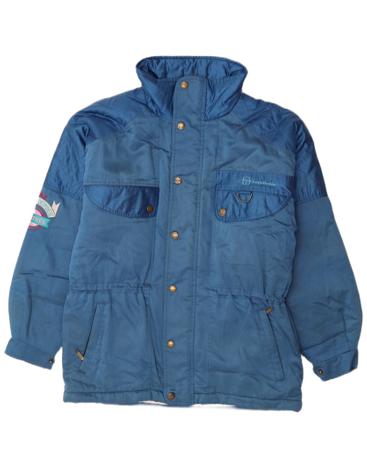 Sergio Tacchini Jachetă căptușită cu grafică largi pentru bărbați UK 38 Medium Blue