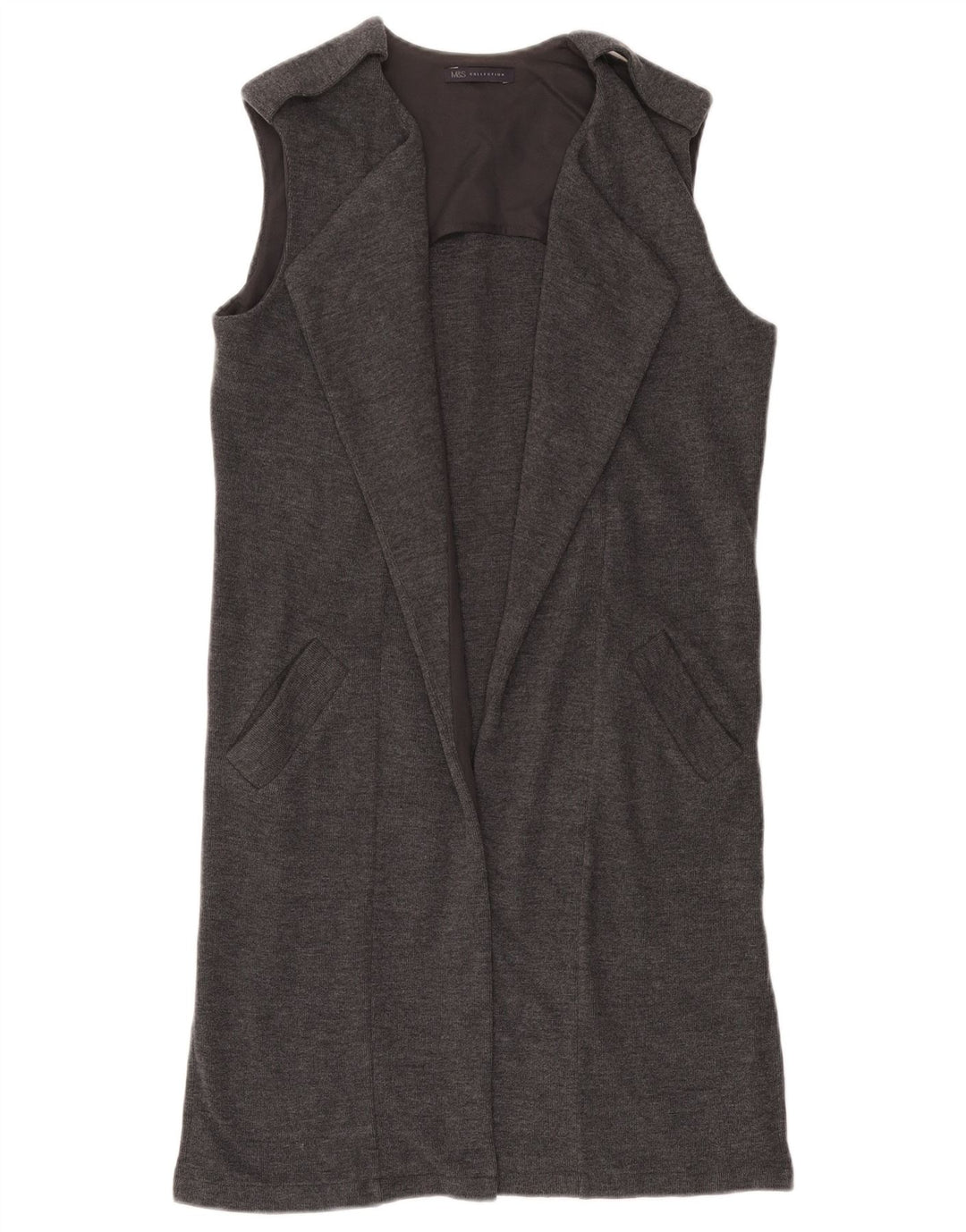 MARKS & SPENCER Pulover cardigan fără mâneci pentru femei UK 8 Small Gri