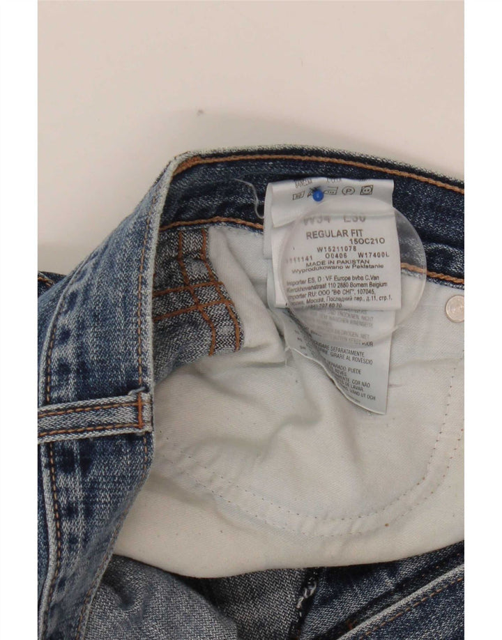 Blugi drepti Wrangler pentru bărbați, cu ajustare normală, W34 L30, bumbac albastru