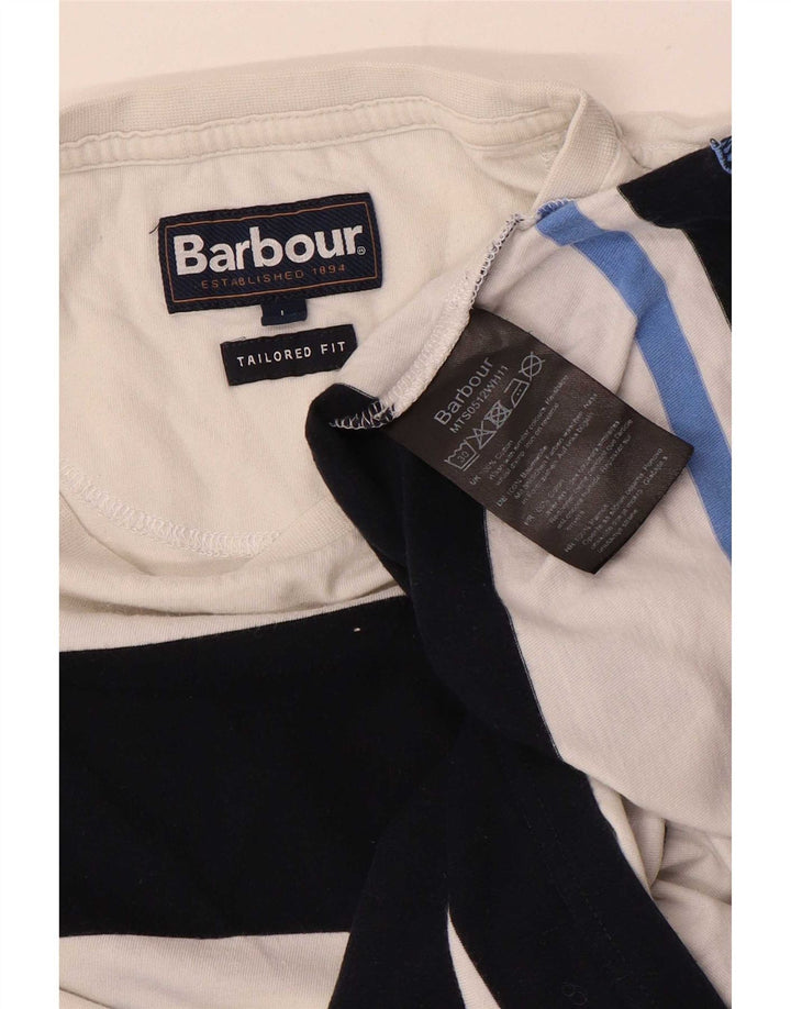 Tricou pentru bărbați Barbour Top mare din bumbac cu dungi albe