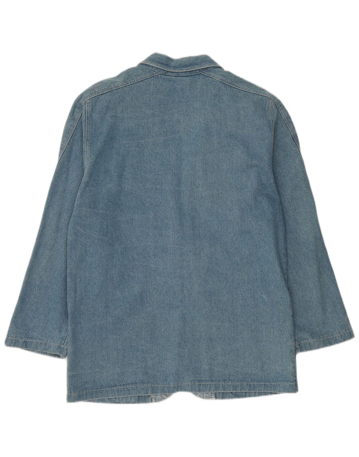 Jachetă vintage pentru femei cu paragate cu 2 nasturi din denim, UK 12, albastru mediu