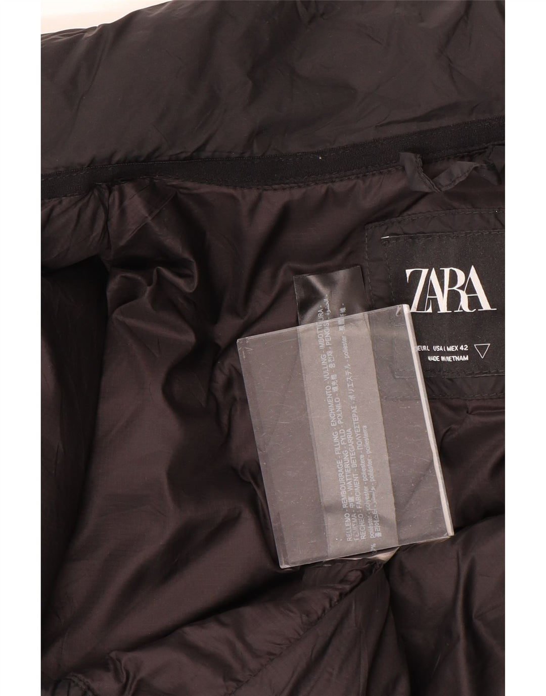 Jachetă căptușită pentru bărbați Zara UK 40, mare, negru, poliester