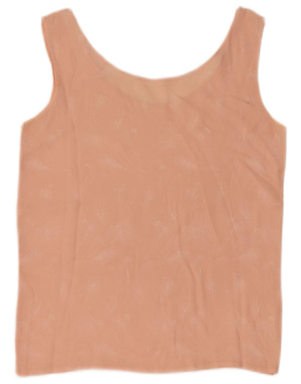 Bluză fără mâneci crop vintage pentru femei UK 4 XS roz Tie Dye