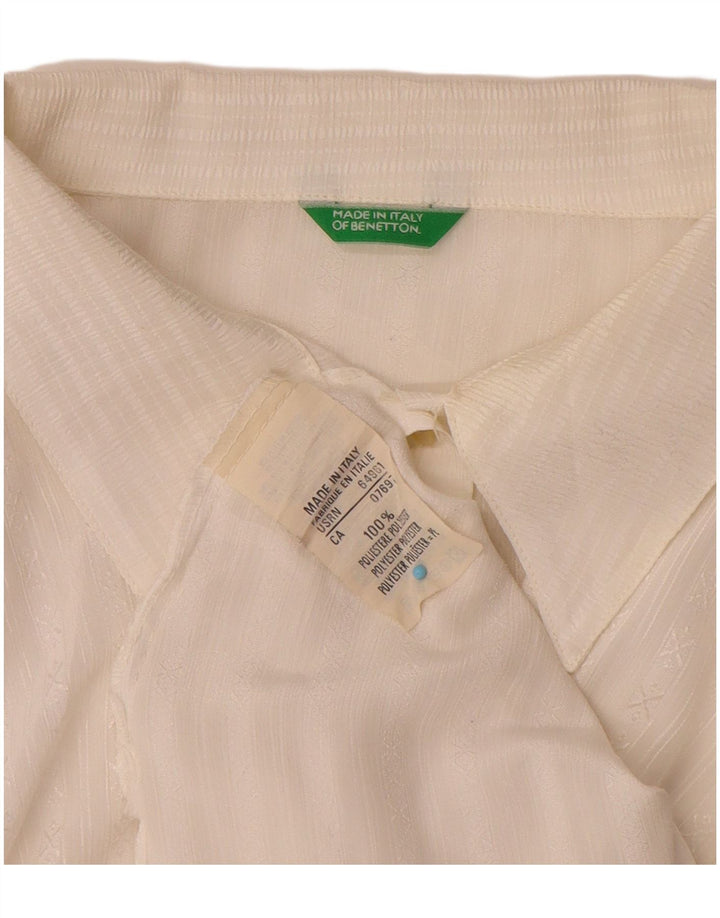 Bluză cămașă pentru femei Benetton UK 16 Poliester cu dungi albe mari